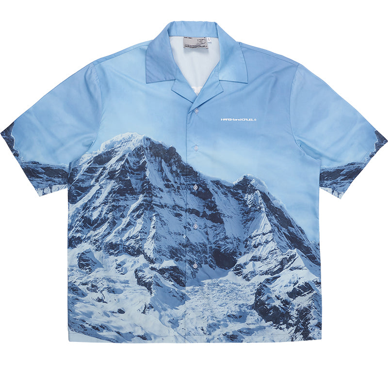Ice Mountain Print Cuban Shirt