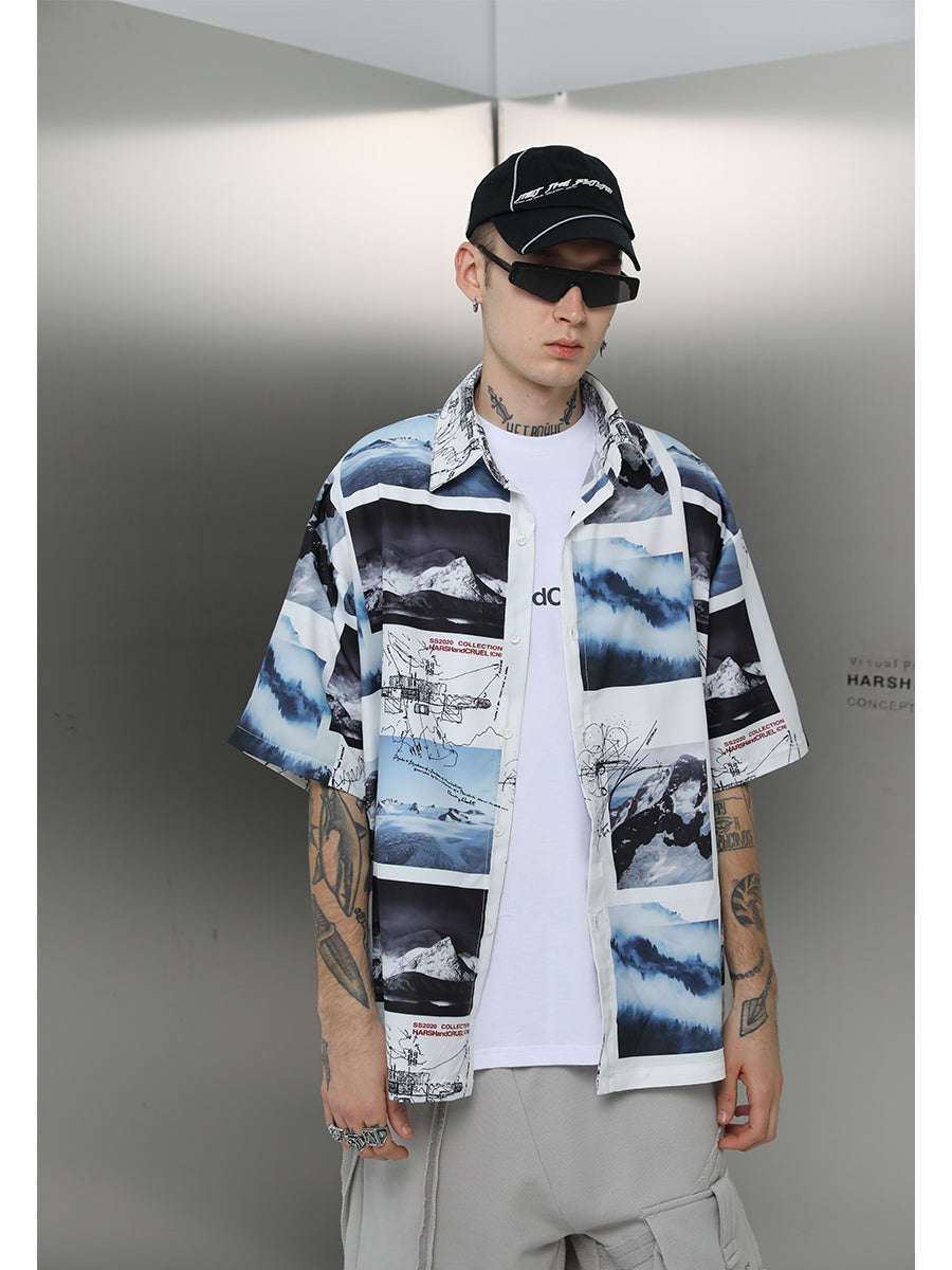 Nature Landscapes Button-Up Shirt