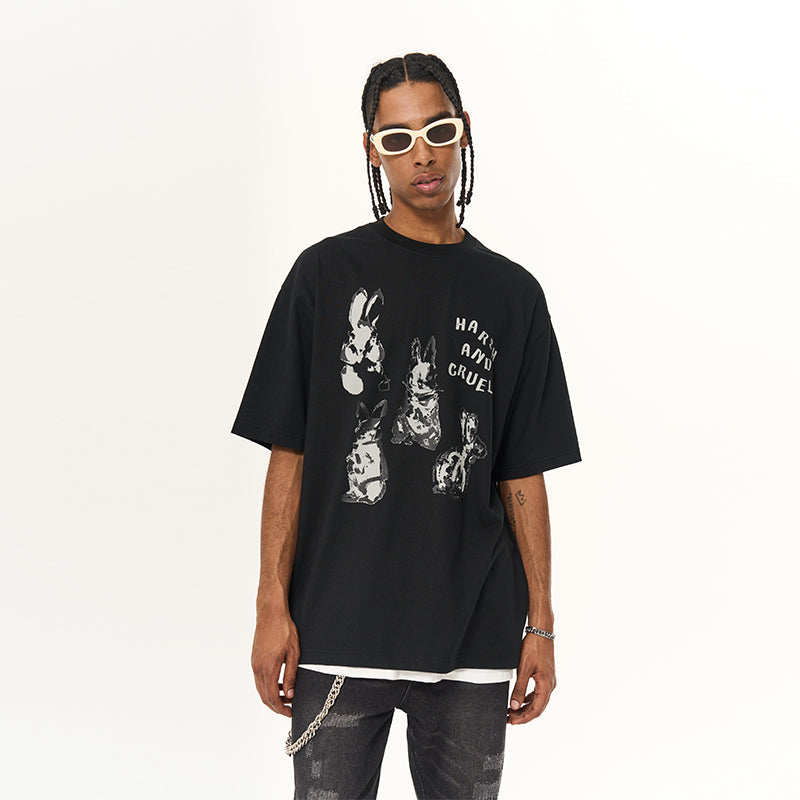 Handpainted Rabbits Logo Printed Tee