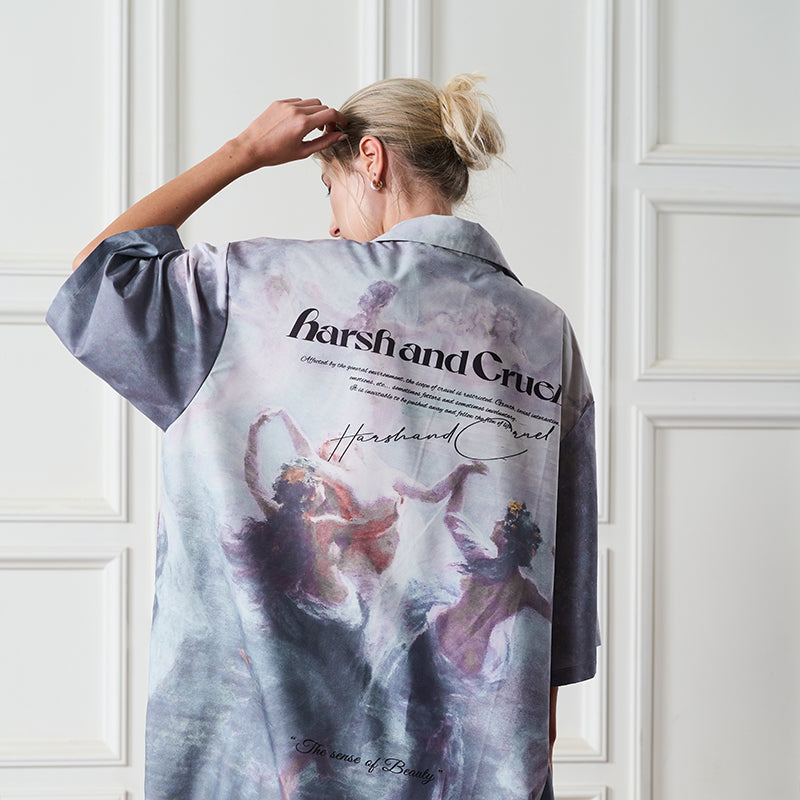 Dancing Circle Full Print Cuban Shirt