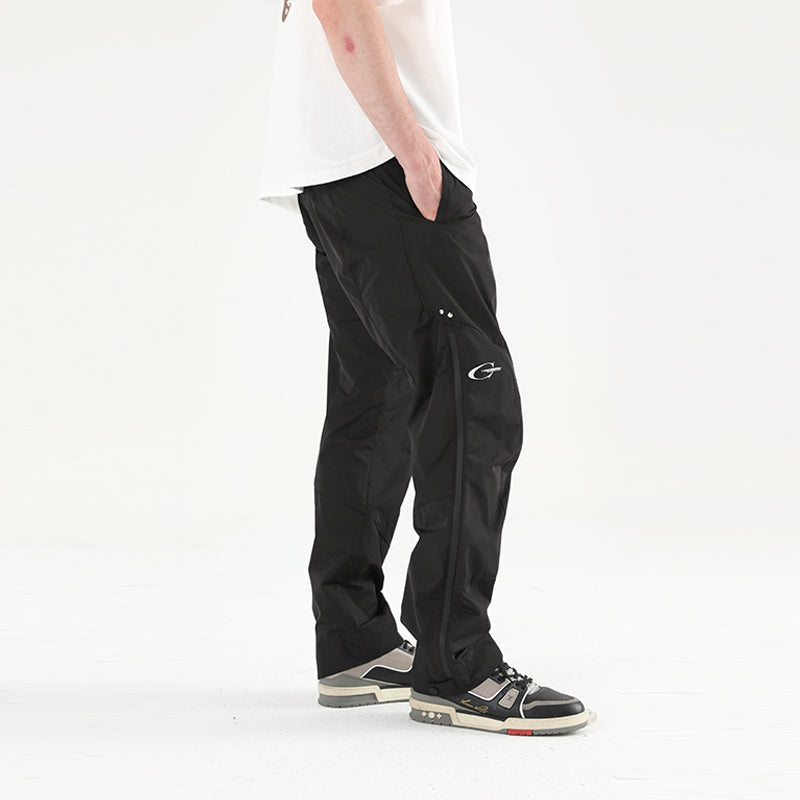 Nylon Logo Flared Trousers
