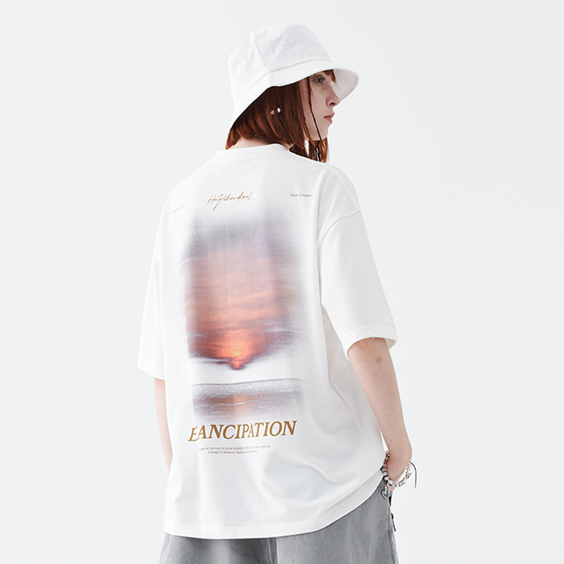 Sunset Handwriting Logo Tee