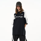 Stitching Loose Round Neck Logo Tee