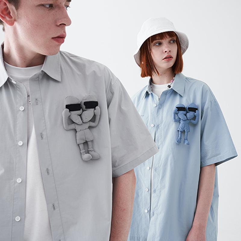 Broken Heart Stitched Handwriting Logo Shirt