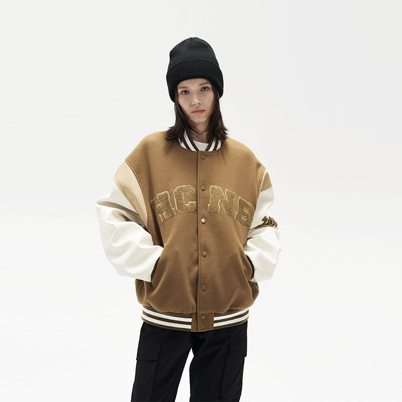 Embroidered Letters Varsity Jacket