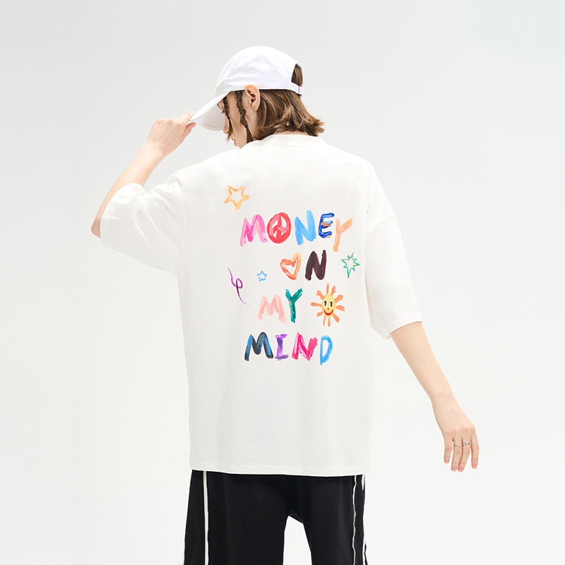 Handpainted Slogan Printed Tee
