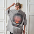 Oil Painting Beach Sunset Tee