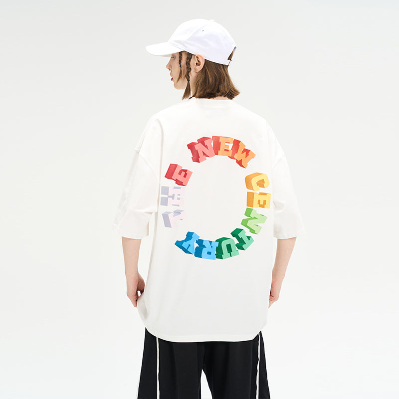 3D Rainbow Ring Printed Tee