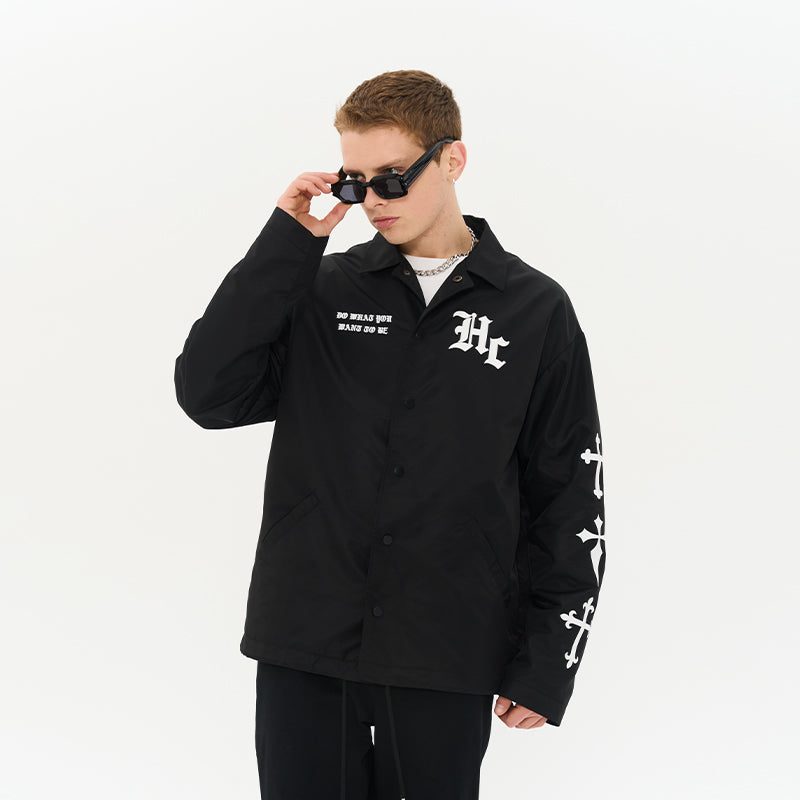 Gothic Crosses Printed L/S Shirt