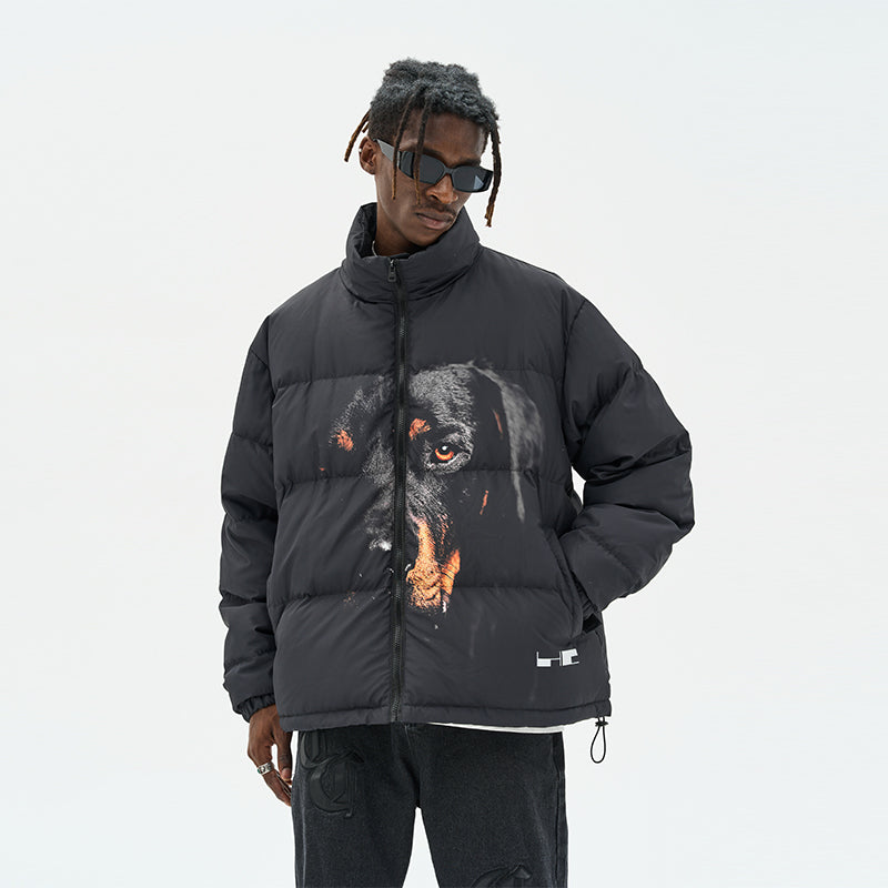 Rottweiler Printed Down Jacket