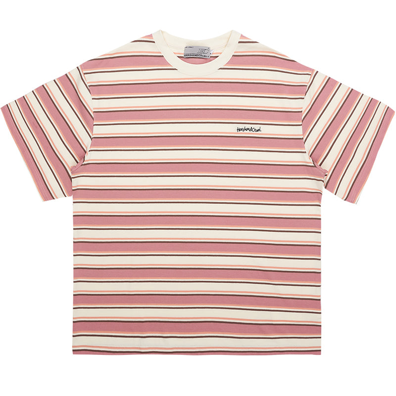 Striped Embroidered Logo Tee