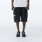 PVC Stitching Pleated Cargo Shorts