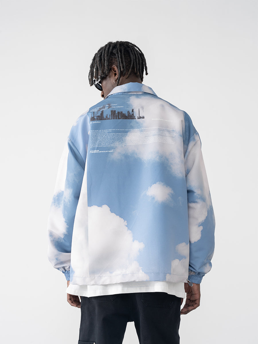Clouds Printed Coach Jacket
