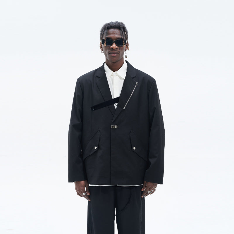 Zipper Loose Suit Jacket