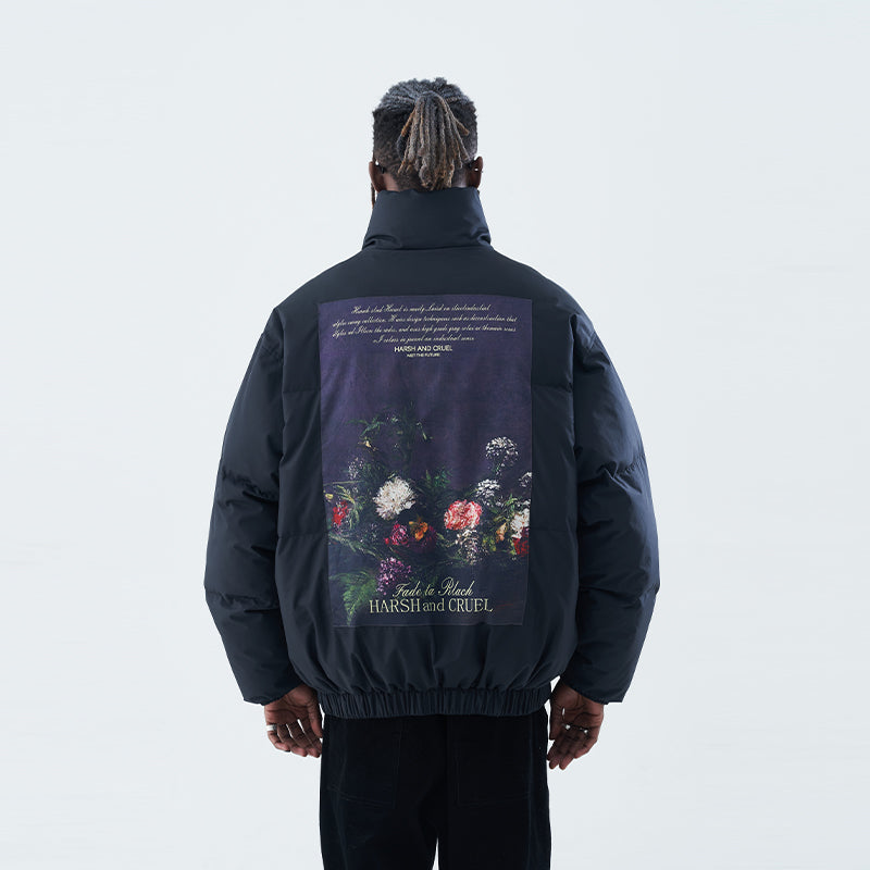 Oil Painting Flowers Down Jacket