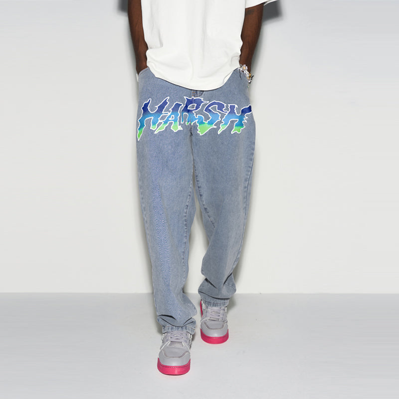 Gradient Logo Loose Denim