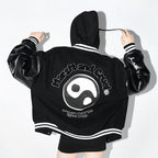 Ying-Yang Embroidered Logo Varsity Jacket
