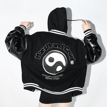 Load image into Gallery viewer, Ying-Yang Embroidered Logo Varsity Jacket
