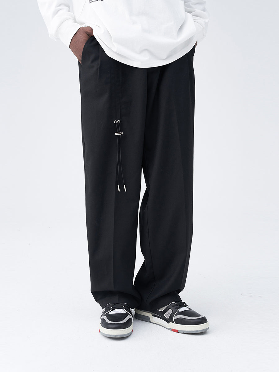 Carabiner Pleated Loose Suit Trousers