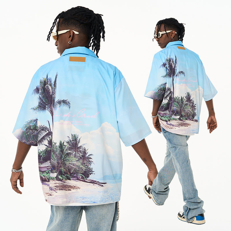 Hawaiian Beach Logo Cuban Shirt