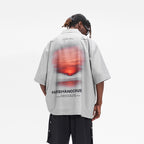 Handpainted logo Sunset Printed Cuban Shirt