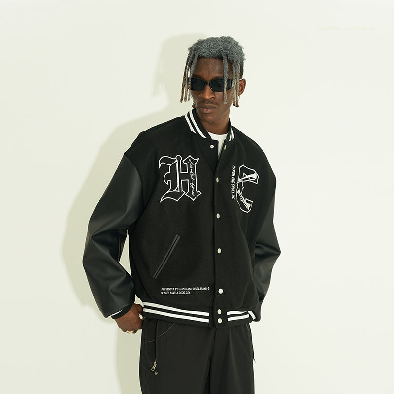 Skeleton Embroidered Varsity Jacket