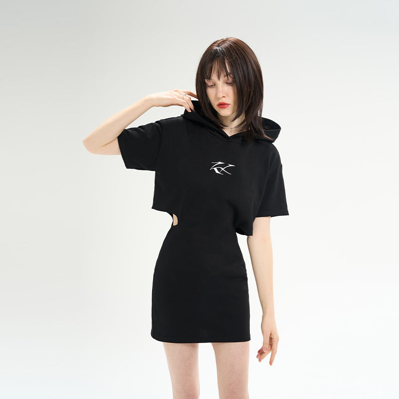 Hollow Waist Logo Dress