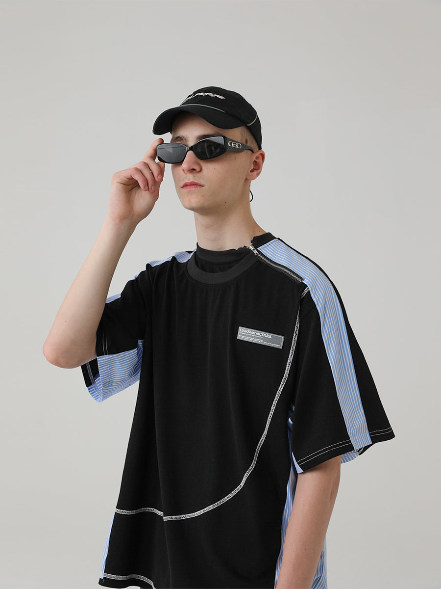 Deconstruction Stitched Logo Tee