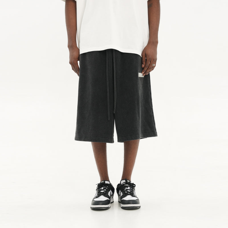 TPU Loose Washed Denim Shorts