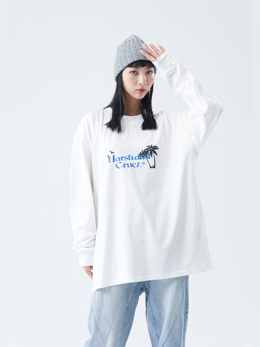 Beach Sunset Print L/S tee