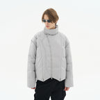 Asymmetrical Zipper Stitched Padded Jacket