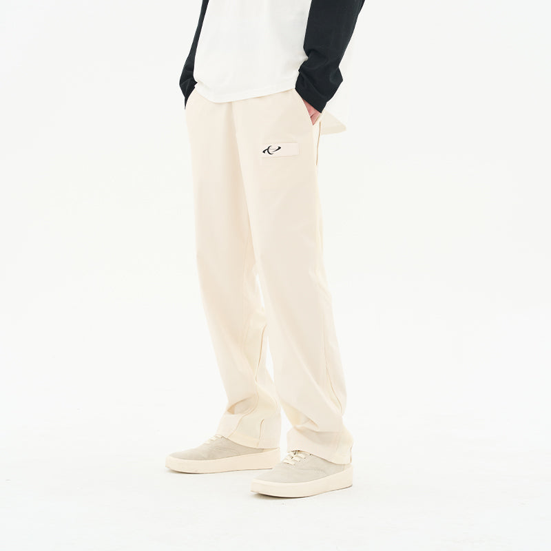 Deconstructed Stitched Logo Trousers