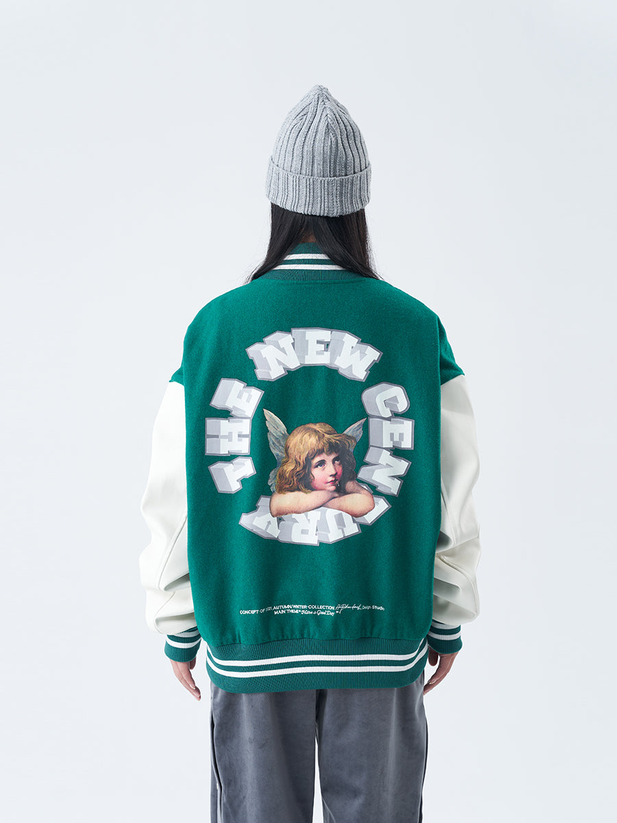 3D Angel Ring Varsity Jacket