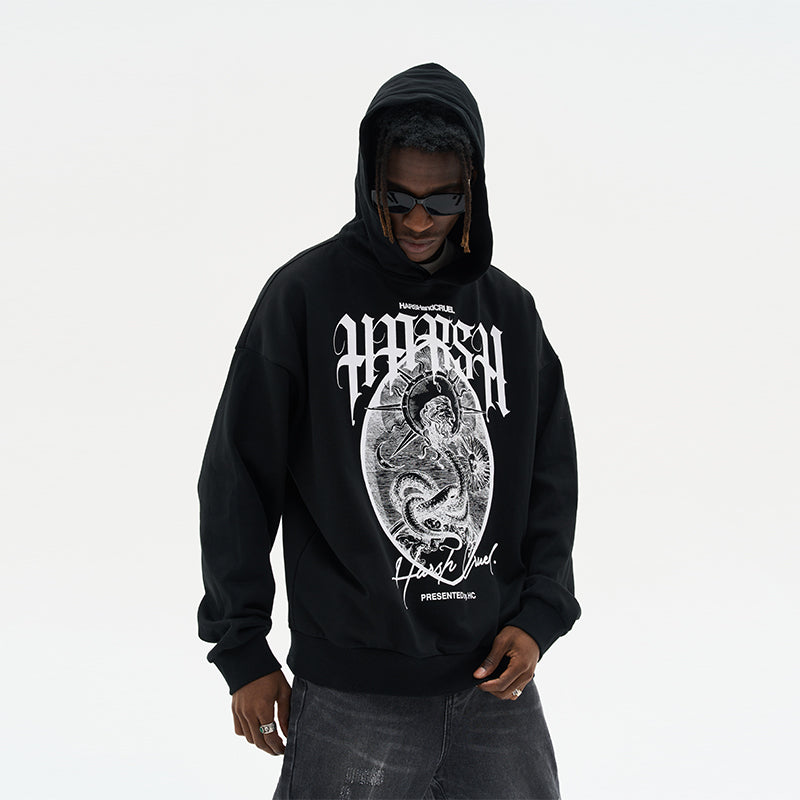 Medieval Emblem Printed Hoodie