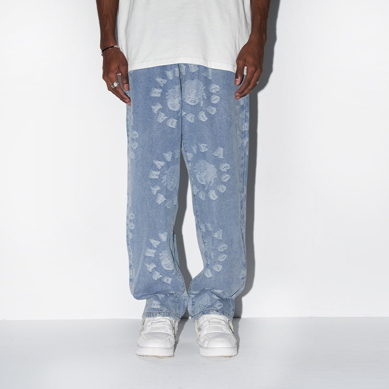 3D Circles All Over Denim