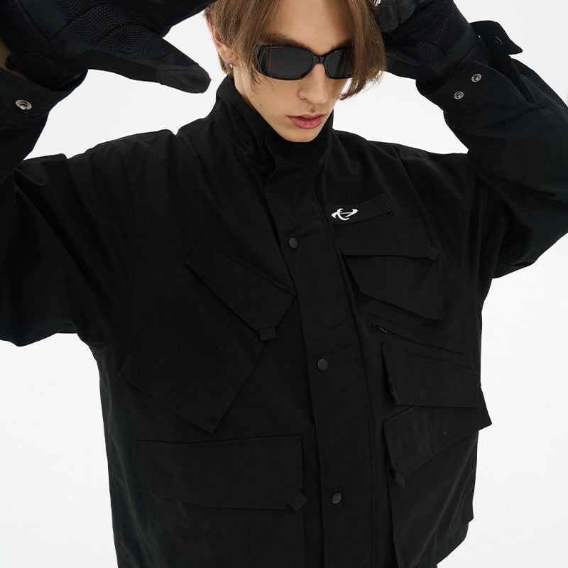 Asymmetrical Multi-Pocket Functional Jacket