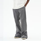 Wide Leg Buttons Flared Trousers