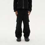 Drawstrings Folded Pockets Trousers