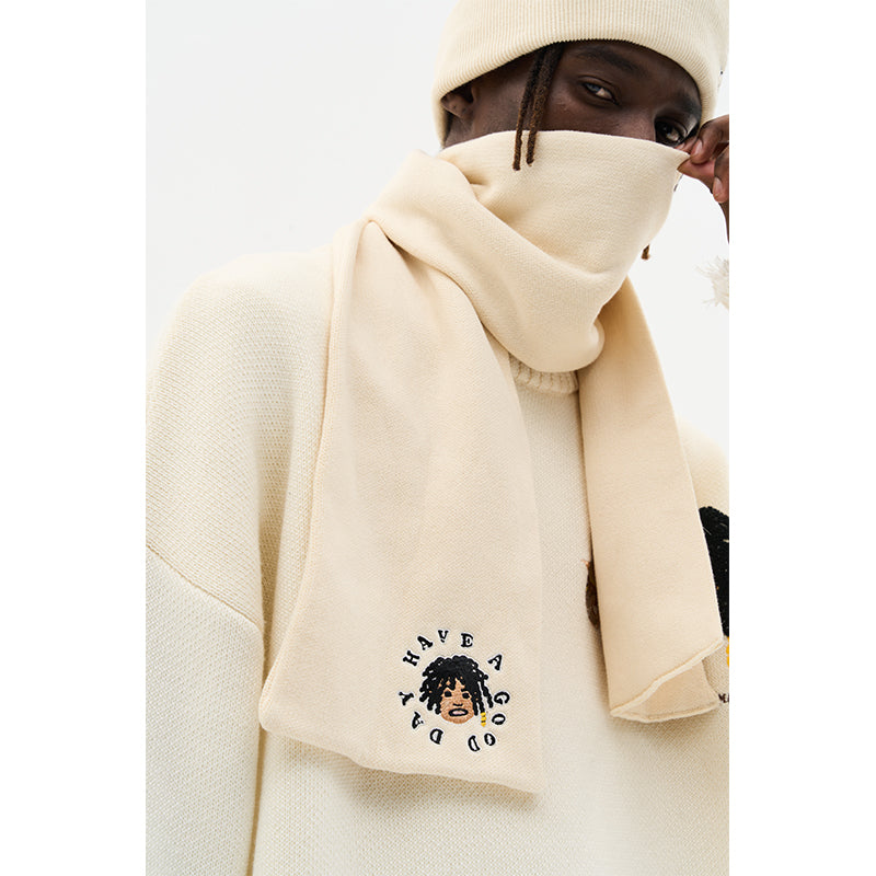 Cartoon Face Knitted Scarf