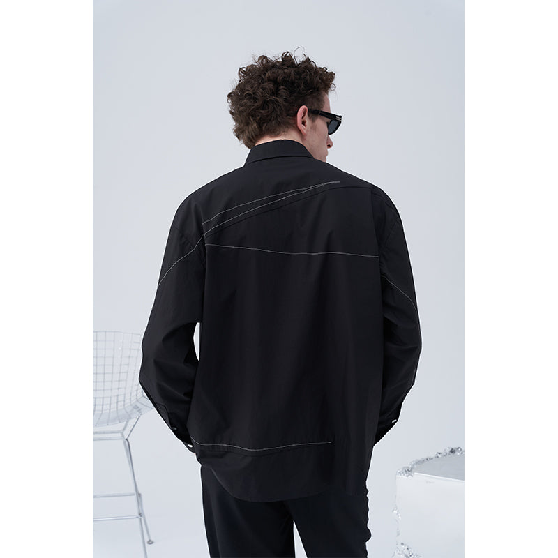 Irregular Layered Logo Shirt