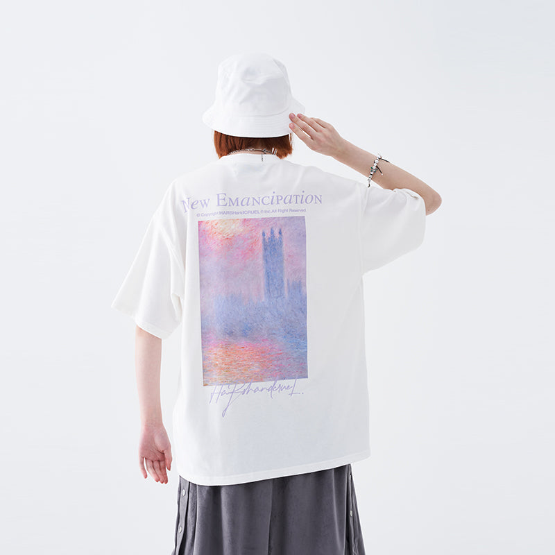 Monet Oil Painting Sunset Tee