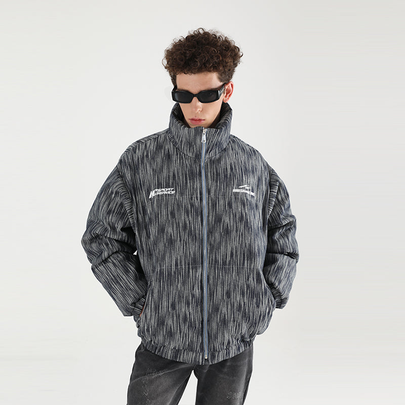 Custom Denim Logo Padded Down jacket