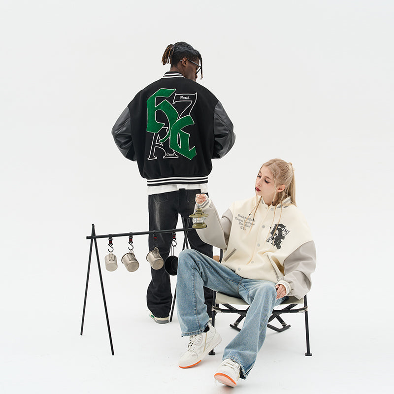 Goth Font Embroidered Varsity jacket