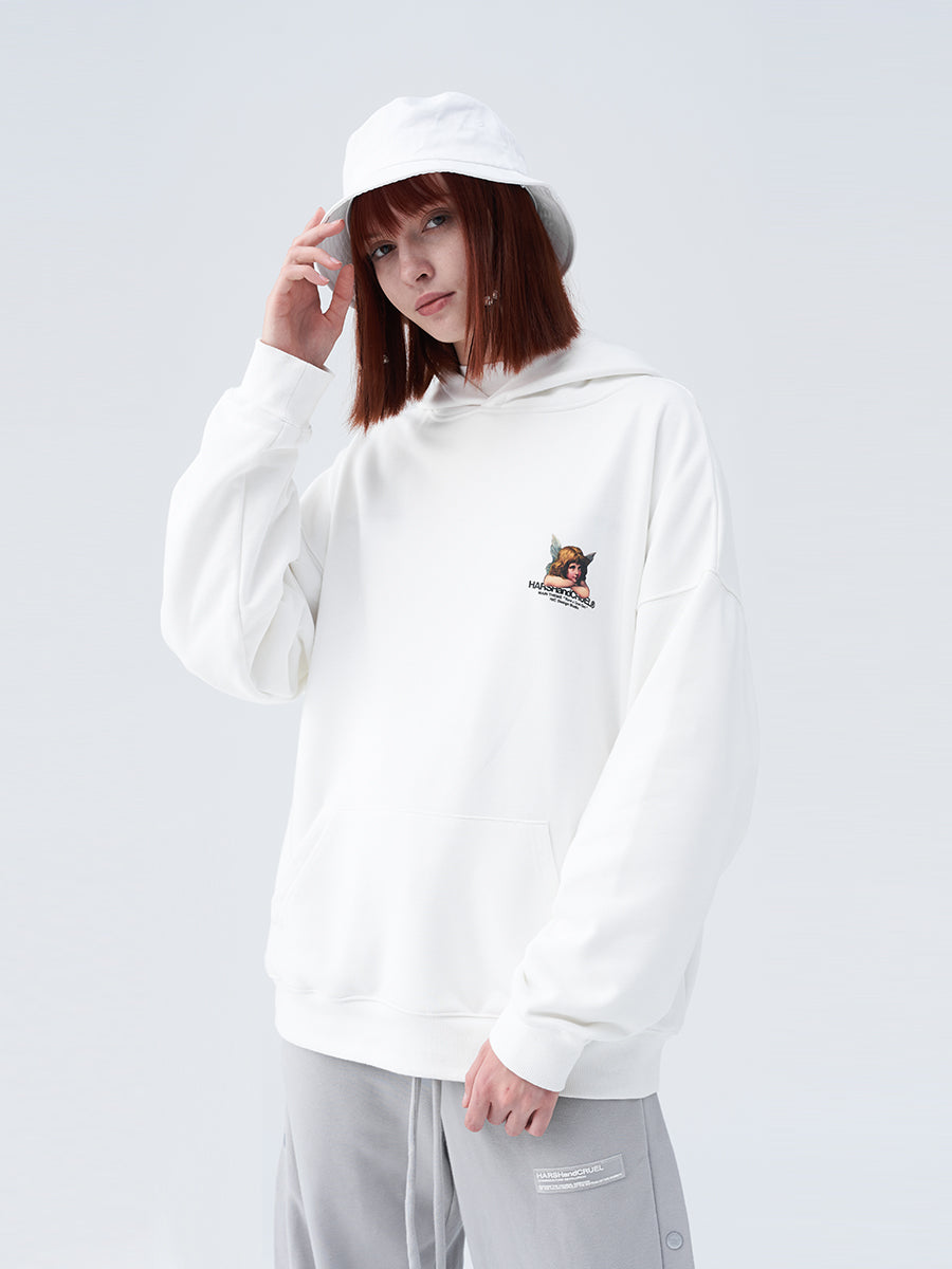 Retro Angel Print Hoodie – Harsh and Cruel