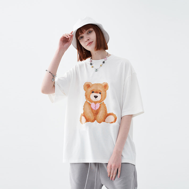 Broken Heart Necklace Bear Tee