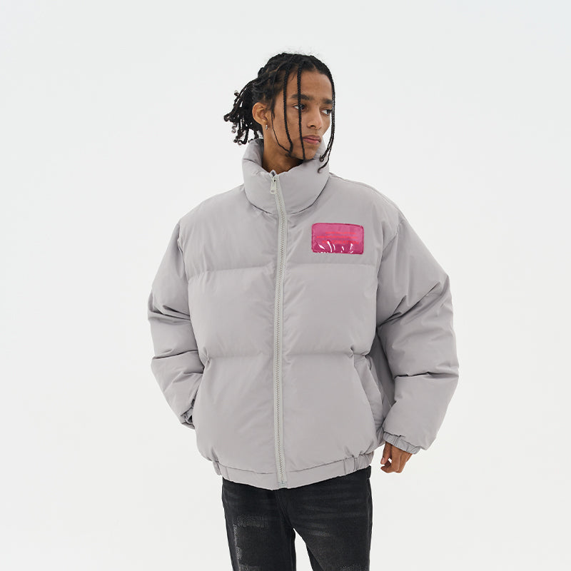 PVC Pocket Stand Up Collar Down Jacket