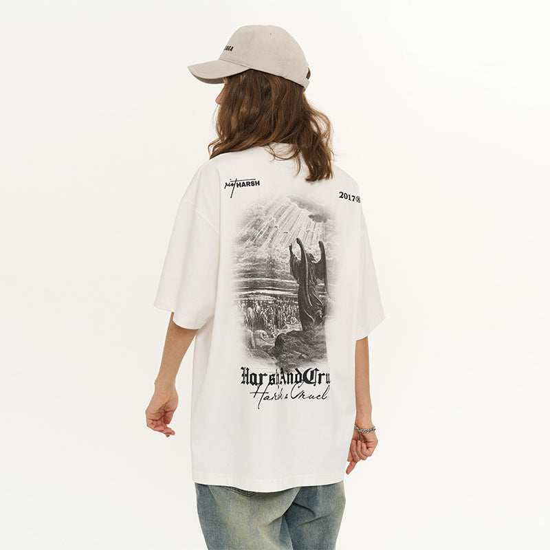 Angel Statue Gothic Painting Tee