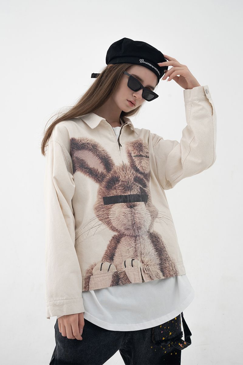 Rabbit Print Coach Jacket