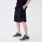 Velvet Embroidered Handwriting Logo Shorts