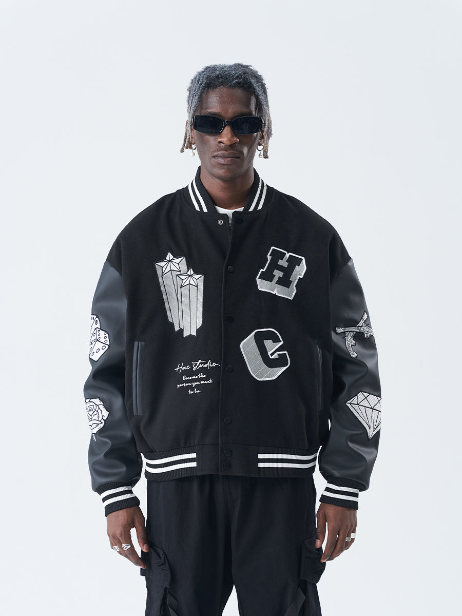 Angel Embroidered Varsity Jacket – Harsh and Cruel